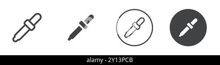 icône de pipette simple vecteur plat symbole contour de collection logo Illustration de Vecteur