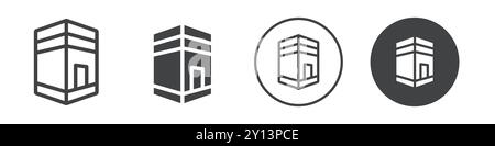 Kaaba Icon simple Flat vector symbol contour collection logo Illustration de Vecteur