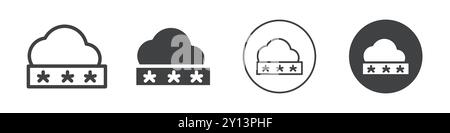 Icône de stockage de mot de passe simple vecteur plat symbole contour collection logo Illustration de Vecteur