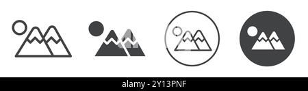 Icône des montagnes enneigées symbole vectoriel plat simple logo de la collection de contour Illustration de Vecteur