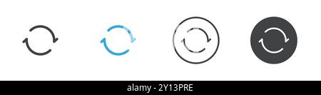 Rafraîchir les flèches icône symbole vectoriel simple plat contour collection logo Illustration de Vecteur