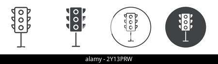 Icône de feu de circulation simple symbole de vecteur plat contour de collection logo Illustration de Vecteur