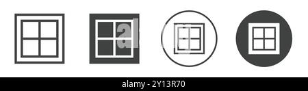 icône de fenêtre simple plat de symbole vectoriel contour de collection logo Illustration de Vecteur