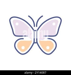 Illustration de papillon mignon. Illustration de papillon coloré, parfait pour la nature, le printemps, ou les projets sur le thème des insectes. Illustration de Vecteur