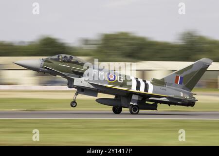 Le jet d'exposition de la RAF Typhoon au Royal International Air Tattoo 2024. Banque D'Images