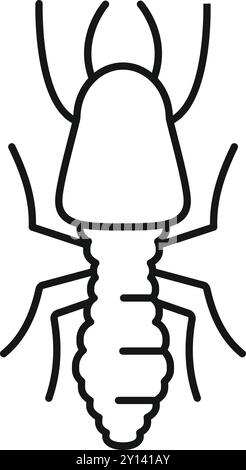 Illustration vectorielle d'art au trait simple d'un insecte termite, bon pour les logos ou les icônes liés à la lutte antiparasitaire Illustration de Vecteur