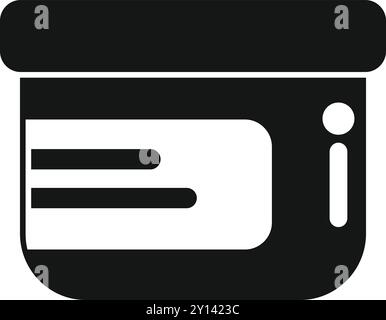 Silhouette noire d'un récipient alimentaire avec une étiquette de faits nutritionnels, conception simple pour l'emballage alimentaire Illustration de Vecteur