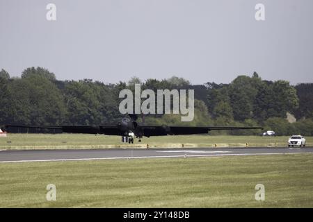 USAF Lockheed U-2 revenant d'une mission lors du Royal International Air Tattoo 2024. Banque D'Images