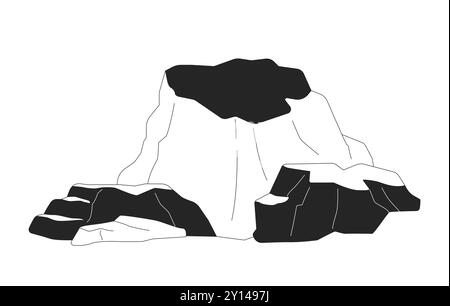 Roches naturelles podium objets de dessin animé 2D. Illustration de Vecteur