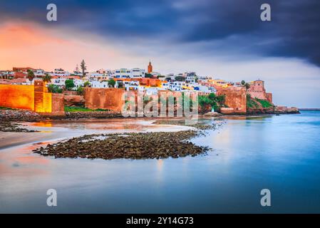 Rabat, Maroc. Ancienne médina et Kasbah des Oudayas, citadelle côtière de l'océan Atlantique en Afrique du Nord. Banque D'Images