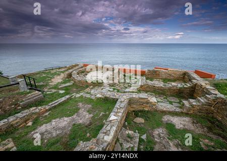 Fort de Fazouro, daté entre le Ier et le IIIe siècle de notre ère. C., Fazouro, municipalité de Foz, province de Lugo, Galice, Espagne. Banque D'Images