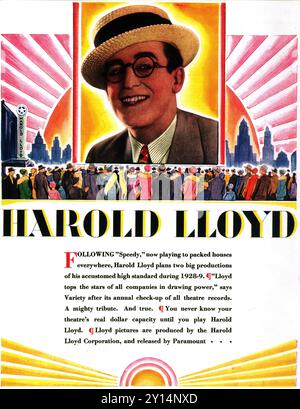 1928 affiche des films comiques Harold Lloyd Banque D'Images