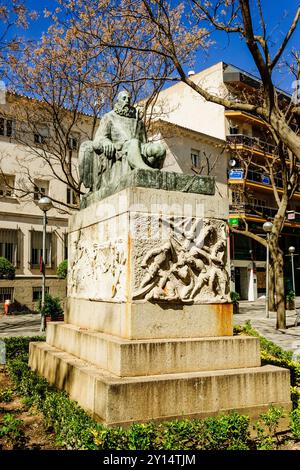 Monument Cervantes, Felipe Garcia Coronado (1927), Ciudad Real, Castille-la Manche, Espagne, Europe. Banque D'Images