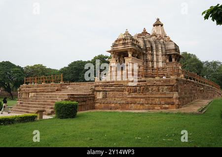 Temple Chitragupta (vers 1000-1025 EC). C'est le seul temple de Khajuraho dédié à Surya. Khajuraho Groupe de monuments. Chhatarpur, Madhya Pra Banque D'Images