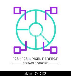 Icône de ligne en deux couleurs pour les statistiques de données Illustration de Vecteur