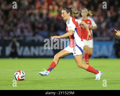 Borehamwood, Royaume-Uni. 4 septembre 2024. Mariona Caldentey d'Arsenal lors de la demi-finale de la 1re manche de l'UEFA Women's Champions League entre Arsenal et les Rangers au stade Mangata Pay UK, Meadow Park. Crédit : Jay Patel/Alamy Live News Banque D'Images