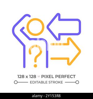 Choix difficile icône de ligne de deux couleurs Illustration de Vecteur