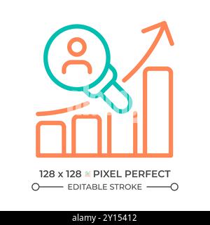 Recherche client icône de ligne de deux couleurs Illustration de Vecteur