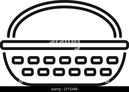 Dessin au trait simple et minimaliste représentant un panier vide, idéal pour les projets liés à la vente au détail, au commerce et au consumérisme Illustration de Vecteur