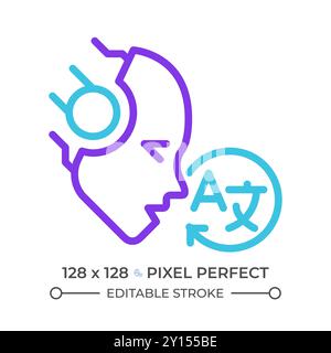 AI traduit l'icône de ligne de deux couleurs Illustration de Vecteur