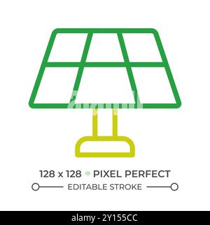 Icône de ligne bicolore du panneau solaire Illustration de Vecteur