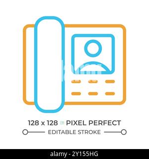 Icône de ligne en deux couleurs du téléphone portier Illustration de Vecteur