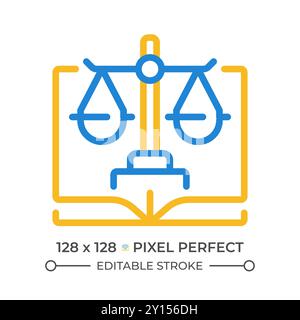 Icône de ligne en deux couleurs de la loi constitutionnelle Illustration de Vecteur