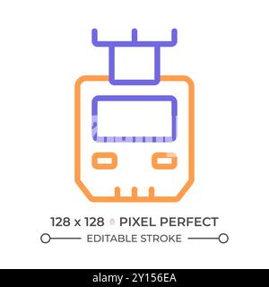Icône de ligne monorail suspendu en deux couleurs Illustration de Vecteur