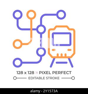 Icône de ligne en deux couleurs de la carte de métro Illustration de Vecteur