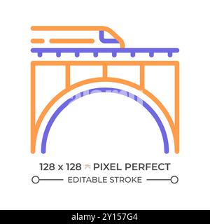 Icône de ligne de deux couleurs de pont de chemin de fer Illustration de Vecteur