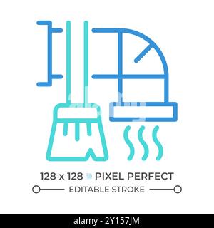 Icône de ligne en deux couleurs pour le nettoyage des conduits Illustration de Vecteur