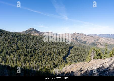 Vue imprenable depuis le sommet du mont Washburn surplombant le parc national de Yellowstone. Banque D'Images