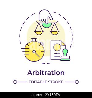 Icône de concept multicolore d'arbitrage Illustration de Vecteur