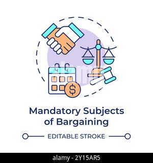 Sujets obligatoires de la négociation icône de concept multicolore Illustration de Vecteur