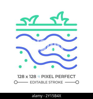 Icône de ligne bicolore pour eaux souterraines Illustration de Vecteur