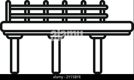 Vecteur simple représentant un pont piétonnier debout sur des piliers, isolé sur un fond blanc Illustration de Vecteur