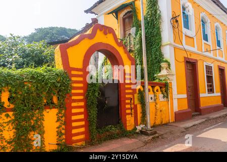 Colonie de Fontainhas à Goa Banque D'Images