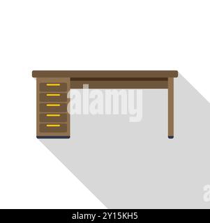 Bureau en bois simple et robuste avec tiroirs, parfait pour un bureau à domicile ou un espace de travail Illustration de Vecteur