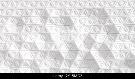 Blanc abstrait faible poly triangle motif fond d'écran texture 3D. Banque D'Images