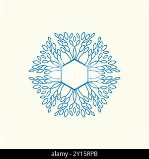 Joli ornement rond Mandala Snowflake Design Illustration de Vecteur