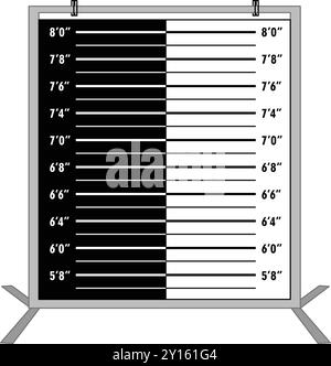 La liste vierge de police ou le fond de mugshot avec le tableau de hauteur est prêt pour le suspect Illustration de Vecteur