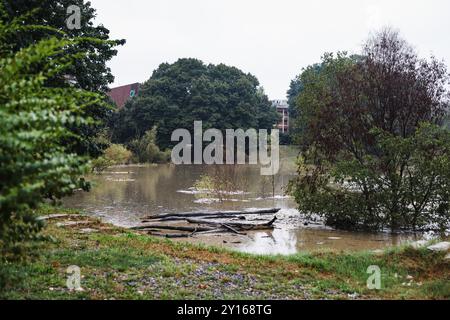 Milan, Italie. 05th Sep, 2024. Milan, les inondations de la rivière Lambro après la pluie et le mauvais temps. Sur la photo : The Floded Lambro Park crédit : Independent photo Agency Srl/Alamy Live News Banque D'Images