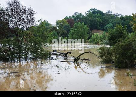 Milan, Italie. 05th Sep, 2024. Milan, les inondations de la rivière Lambro après la pluie et le mauvais temps. Sur la photo : The Floded Lambro Park crédit : Independent photo Agency Srl/Alamy Live News Banque D'Images