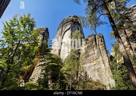 La ville rocheuse d'Adrspach Weckelsdorf dans les montagnes de Braunau Banque D'Images