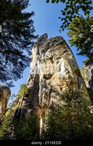 La ville rocheuse d'Adrspach Weckelsdorf dans les montagnes de Braunau Banque D'Images