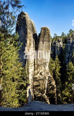 La ville rocheuse d'Adrspach Weckelsdorf dans les montagnes de Braunau Banque D'Images