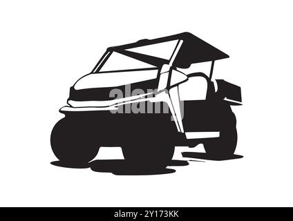 Design élégant monochrome Modern Truck Silhouette Illustration de Vecteur