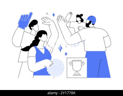 Les ventilateurs prennent en charge les illustrations vectorielles isolées de dessins animés. Illustration de Vecteur