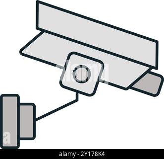 Caméra de sécurité assurant la sécurité et l'enregistrement vidéo Illustration de Vecteur