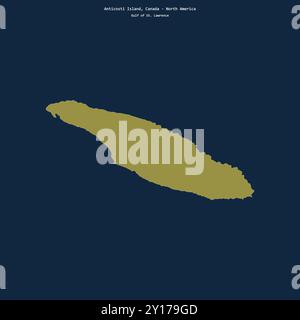 Forme de l'île d'Anticosti dans le golfe du Saint-Laurent, appartenant au Canada Banque D'Images